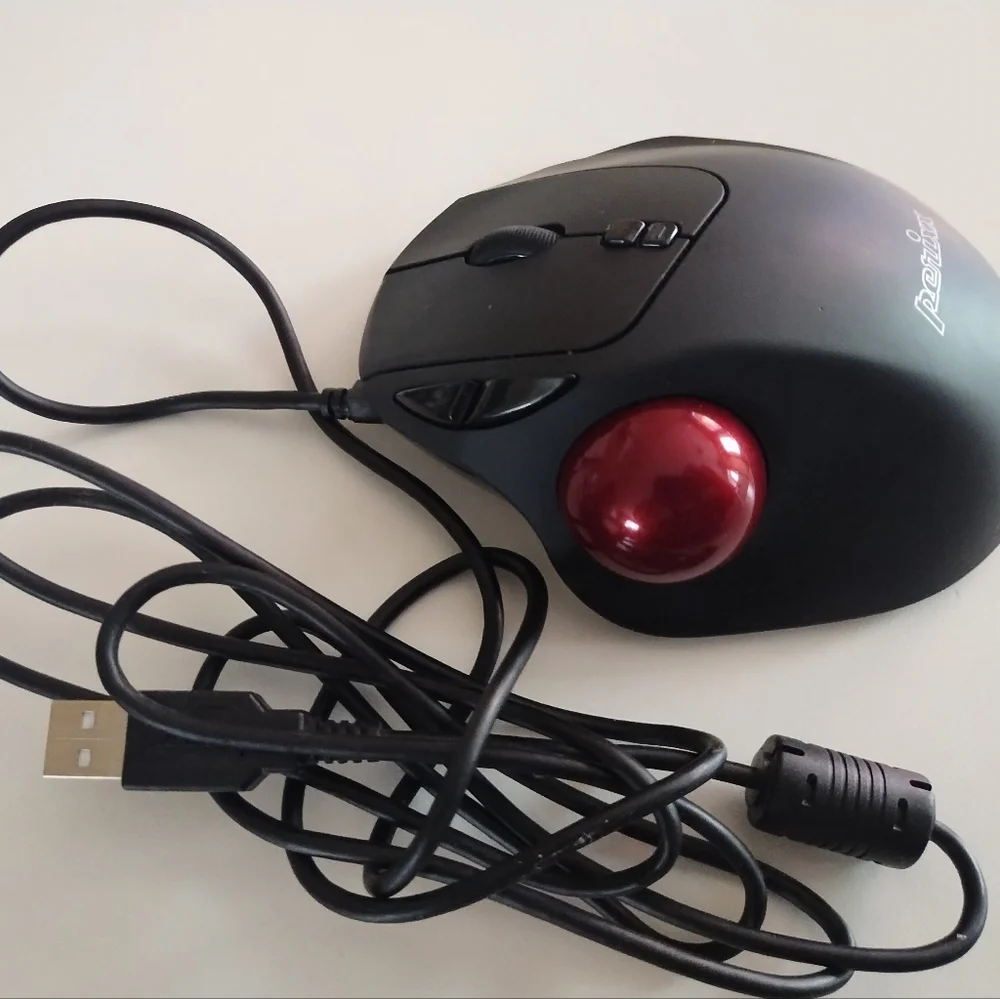 Black Ergonomic Trackball Mouse